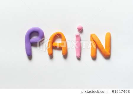 Pain formed of colorful plasticine. 91317468