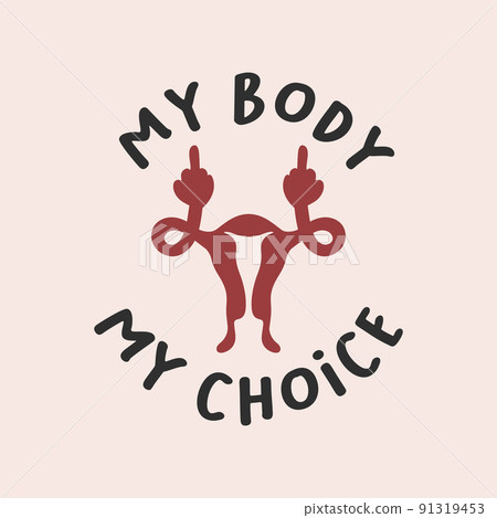 My Body My Choice Sign. Women's Rights Poster Set, Demanding Continued Access to Abortion After the Ban on Abortions, Roe v Wade. Women's Rights to Abortion. Protest, Feminism Concept Placard 91319453