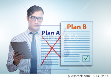 Concept of choosing between Plan A or Plan B Concept of choosing between Plan A or Plan B 91319454