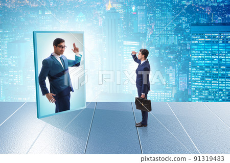 Young businessman in alter ego concept Young businessman in alter ego concept 91319483
