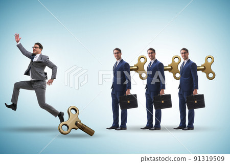 Concept of businessman escaping from office routine 91319509