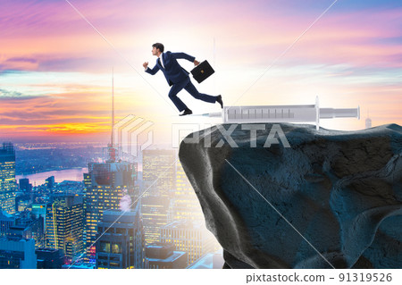 Businessman in anti drug concept 91319526