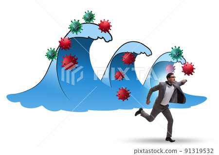 Concept of covid wave in coronavirus pandemic Concept of covid wave in coronavirus pandemic 91319532