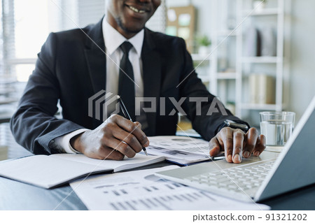 Successful Black Businessman Working Successful Black Businessman Working 91321202