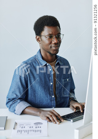 Young Professional using Computer Minimal 91321256