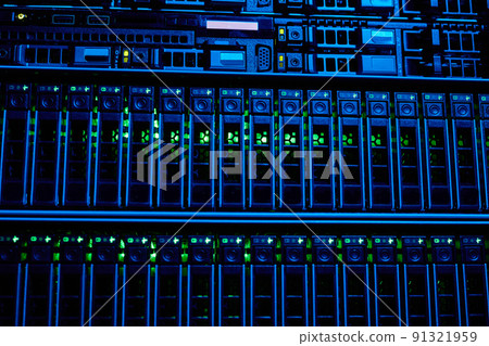 Setup of Blade Servers Close Up 91321959