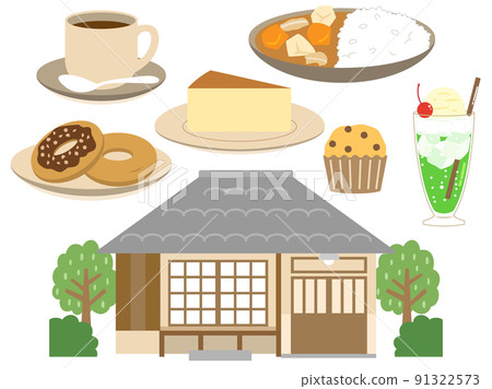 Illustration that imaged an old folk house cafe - Stock Illustration ...