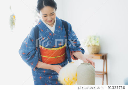 格子圖案日式房間撣子小紋 格子圖案日式房間撣子小紋 91323738