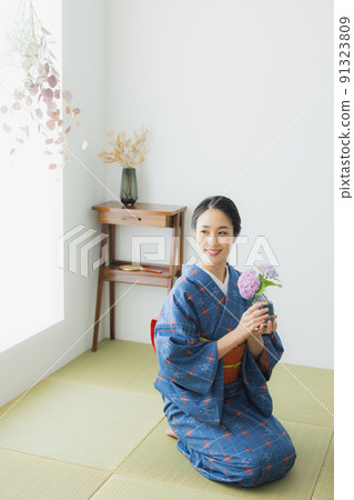 Komon with a lattice pattern Japanese-style room 91323809