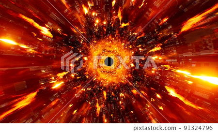 Burning Fire Effect in the Technology Tunnel Burning Fire Effect in the Technology Tunnel 91324796