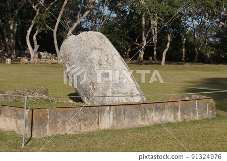 Mexico Merida Uxmal Ruins Tilt thick pillars Mexico Merida Uxmal Ruins Tilt thick pillars 91324976
