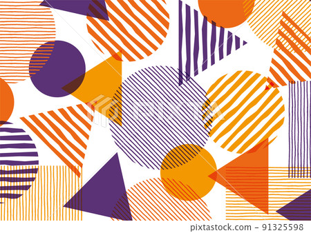 Halloween-colored pop triangle square circle geometric pattern Halloween-colored pop triangle square circle geometric pattern 91325598