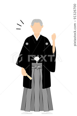 有冠袴(日本服裝)的老人指出並提供建議 有冠袴(日本服裝)的老人指出並提供建議 91326700