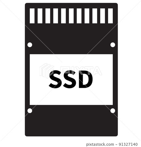 SSD card icon on white background. solid state drive sign. storage disk symbol. flat style. 91327140