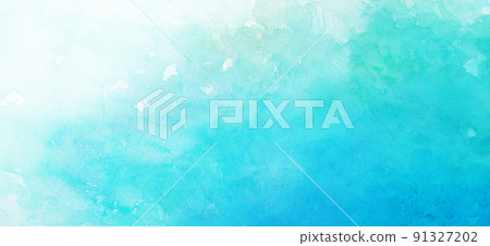 清爽的水彩背景與夏天的形象背景插圖紋理材料森林網頁橫幅 91327202