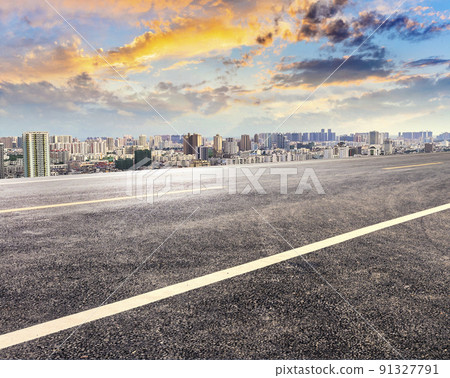 Unmanned Kusui, a modern urban bitumen road that goes straight ahead. Unmanned Kusui, a modern urban bitumen road that goes straight ahead. 91327791
