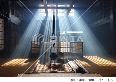 妻籠宿,奧谷的爐灶,光束的美麗一面 妻籠宿,奧谷的爐灶,光束的美麗一面 91328189