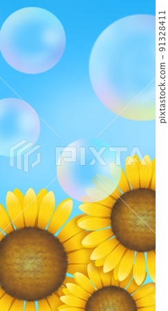 向日葵和肥皂泡 91328411