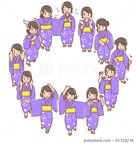 Women's set circle dancing Tankō Bushi 91329236