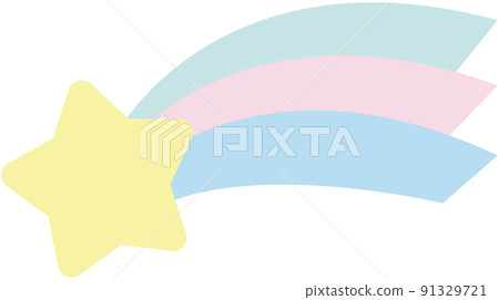 Retro and cute shooting star illustration 91329721