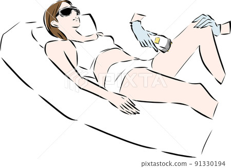 脫毛沙龍 正在接受脫毛治療的女性 脫毛沙龍 正在接受脫毛治療的女性 91330194