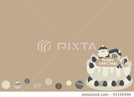 Christmas cake hand-drawn illustration background material 91330490