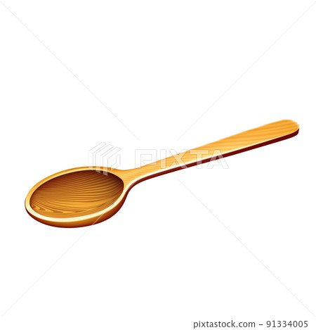 Wooden Spoon Kitchen Utensil For Eating Vector 91334005