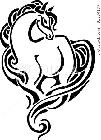 Horse - Wild Animals - Logo Animal Vector, Animal Silhouette Stencil 91334177