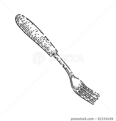 fork cutlery sketch hand drawn vector fork cutlery sketch hand drawn vector 91334289