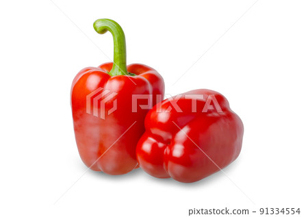 Paprika. Red bell pepper. Isolated on a white background. Paprika. Red bell pepper. Isolated on a white background. 91334554