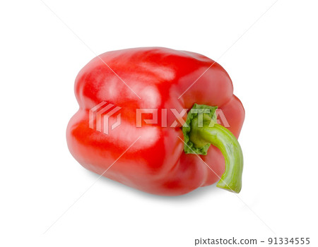 Paprika. Red bell pepper. Isolated on a white background. Paprika. Red bell pepper. Isolated on a white background. 91334555