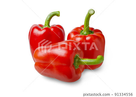 Paprika. Red bell pepper. Isolated on a white background. Paprika. Red bell pepper. Isolated on a white background. 91334556