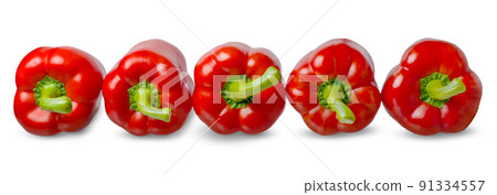 Paprika. Red bell pepper. Isolated on a white background. Paprika. Red bell pepper. Isolated on a white background. 91334557