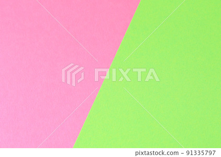 textured bright pink and green paper background 91335797