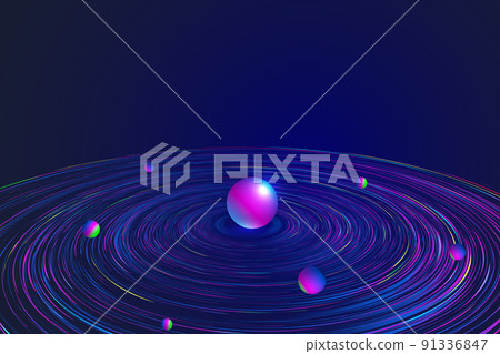 Colored line poster, star ball poster sky, space science and technology music festival poster 91336847