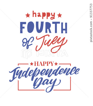 Fourth of July - American Independence Day vector illustration - 4th of July typographic design USA Fourth of July - American Independence Day vector illustration - 4th of July typographic design USA 91337753