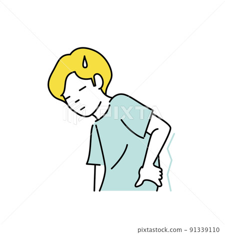 一個人傷了他的背的插圖 一個人傷了他的背的插圖 91339110