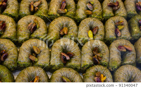 Traditional Turkish dessert Baklava from Turkey Traditional Turkish dessert Baklava from Turkey 91340047