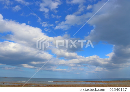 海岸,大海,藍天,雲 海岸,大海,藍天,雲 91340117