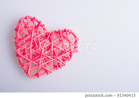 Handmade straw heart or valentines day object 91340415