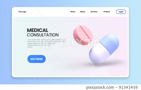 Medicine and drug for drugstore category concept illustration Landing page template for background Medicine and drug for drugstore category concept illustration Landing page template for background 91341439