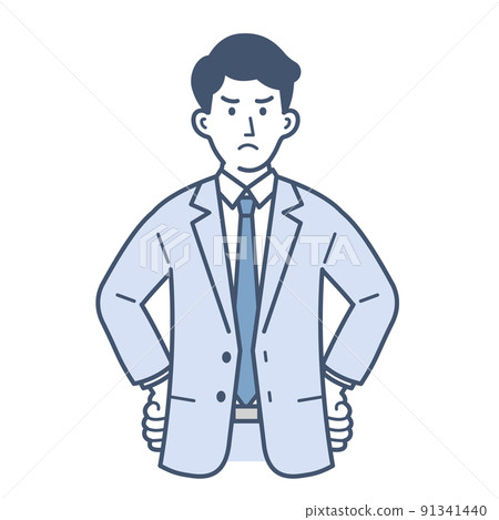Illustration of a businessman in an angry pose Illustration of a businessman in an angry pose 91341440
