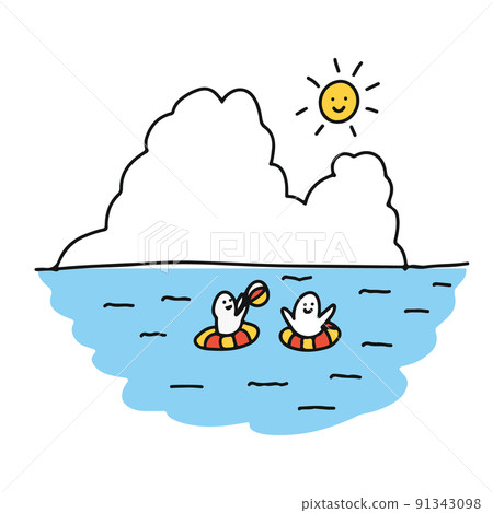 Image illustration of sea bathing Image illustration of sea bathing 91343098