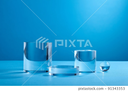 Product research and production of centella asiatica in a laboratory with medical devices on a white background. Blank label bottles for design Product research and production of centella asiatica in a laboratory with medical devices on a white background. Blank label bottles for design 91343353