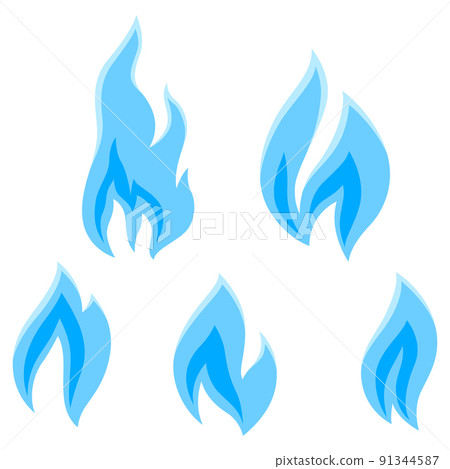 Set of natural gas flames. Industrial and business image. Set of natural gas flames. Industrial and business image. 91344587