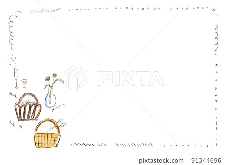 Hand-painted watercolor style, simple and natural frame illustration of daily life miscellaneous goods Hand-painted watercolor style, simple and natural frame illustration of daily life miscellaneous goods 91344696