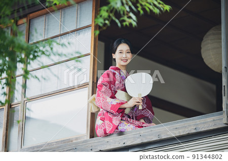 Windowside yukata woman Windowside yukata woman 91344802