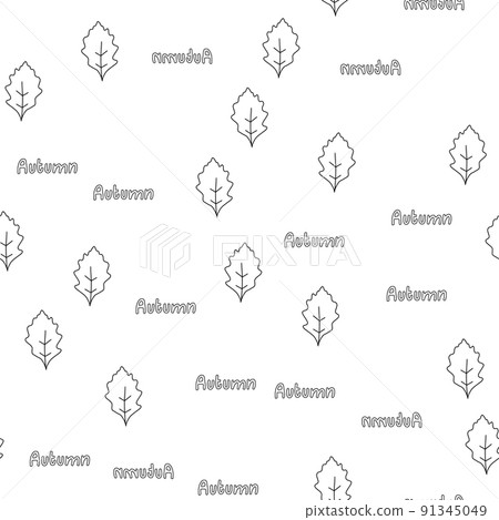 Fall leaf vector illustration. Seamless pattern. Hand drawn colorful design 91345049