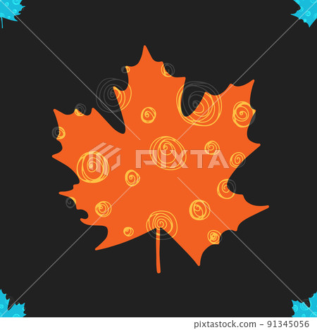 Fall leaf vector illustration. Seamless pattern. Hand drawn colorful design Fall leaf vector illustration. Seamless pattern. Hand drawn colorful design 91345056