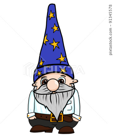 Garden hand drawn gnomes isolated on white background 91345578